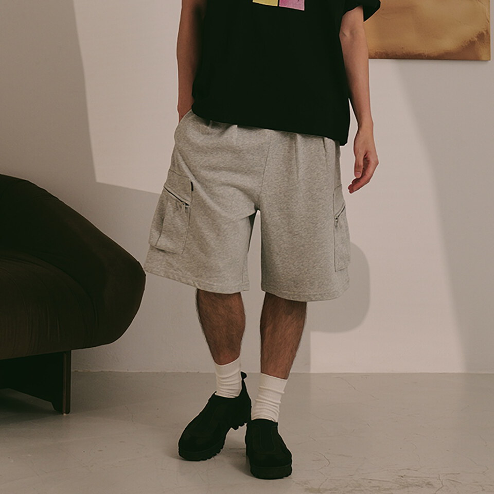 雙口袋六分棉褲 CARGO SWEAT SHORTS