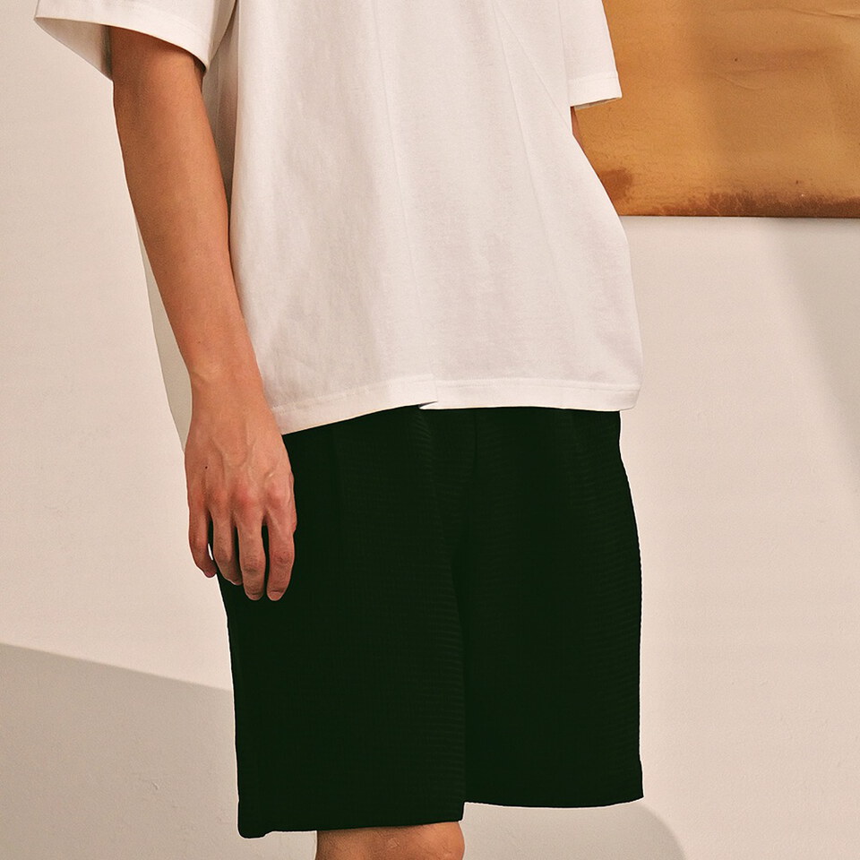 泡泡紗打褶短褲 WAFFLE SHORTS