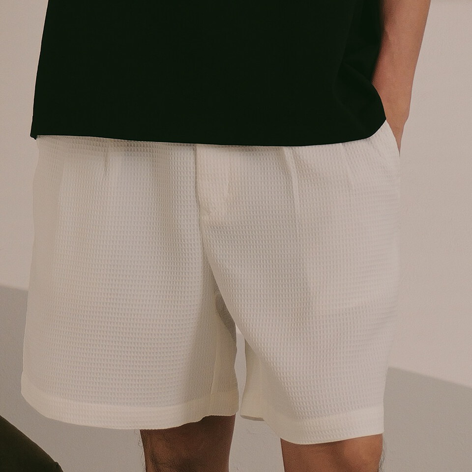 泡泡紗打褶短褲 WAFFLE SHORTS