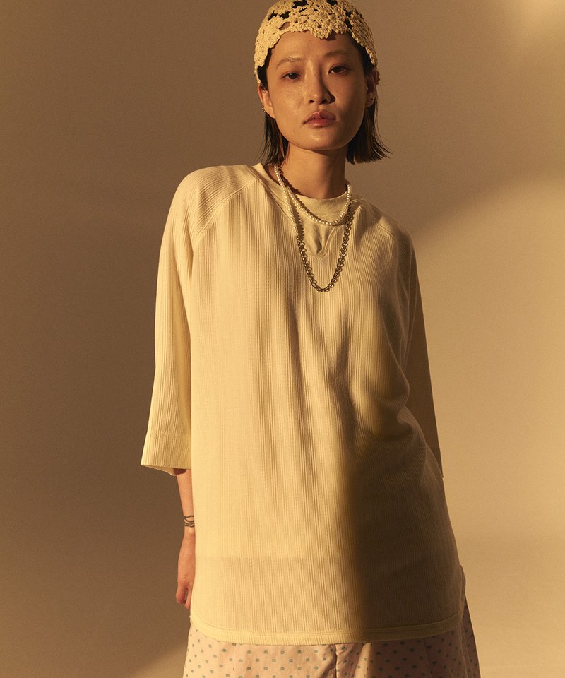 Lace-like Knitted Waffle TEE