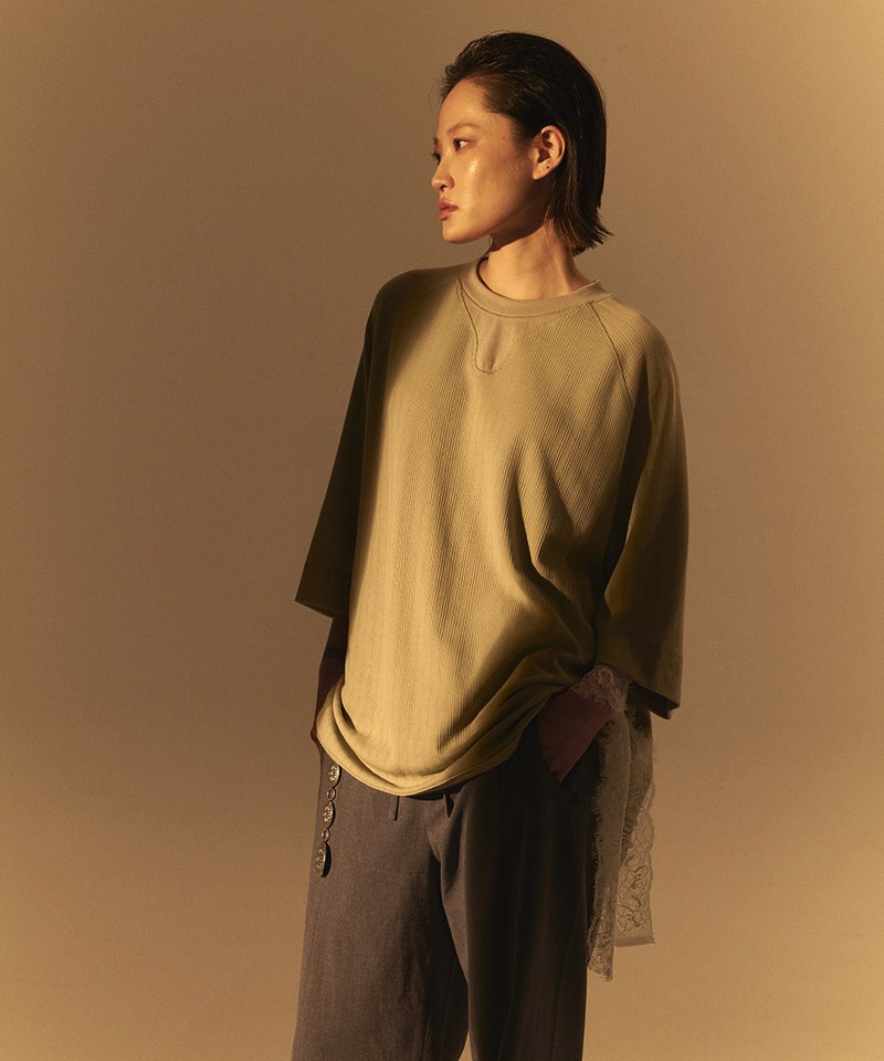 Lace-like Knitted Waffle TEE