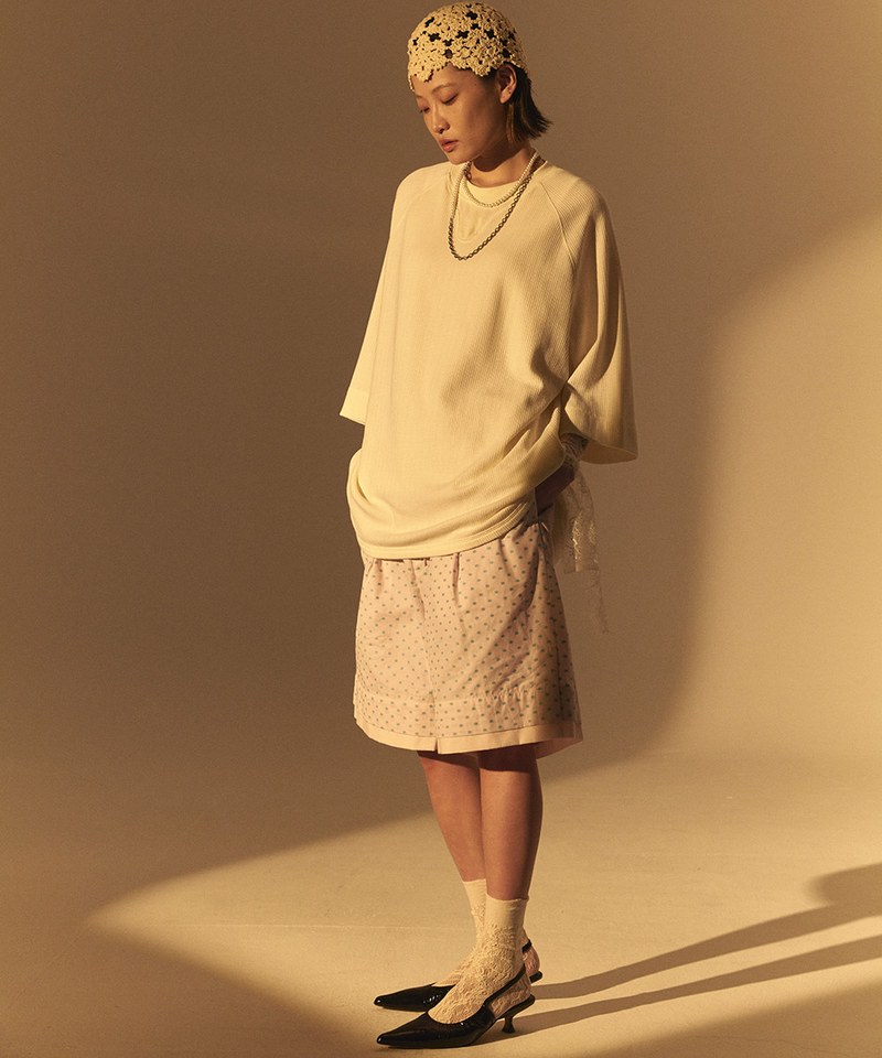 Lace-like Knitted Waffle TEE