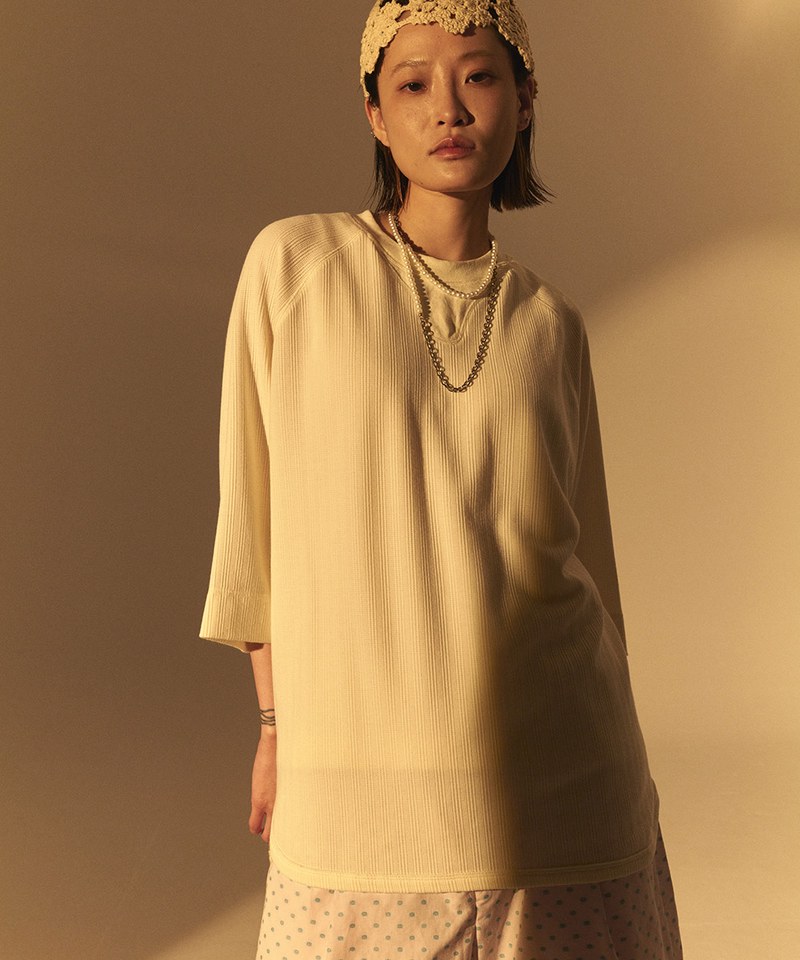 Lace-like Knitted Waffle TEE