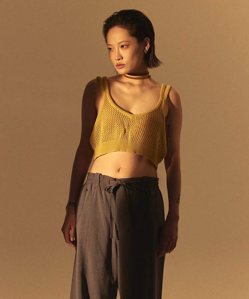 Linen Open Knit Top