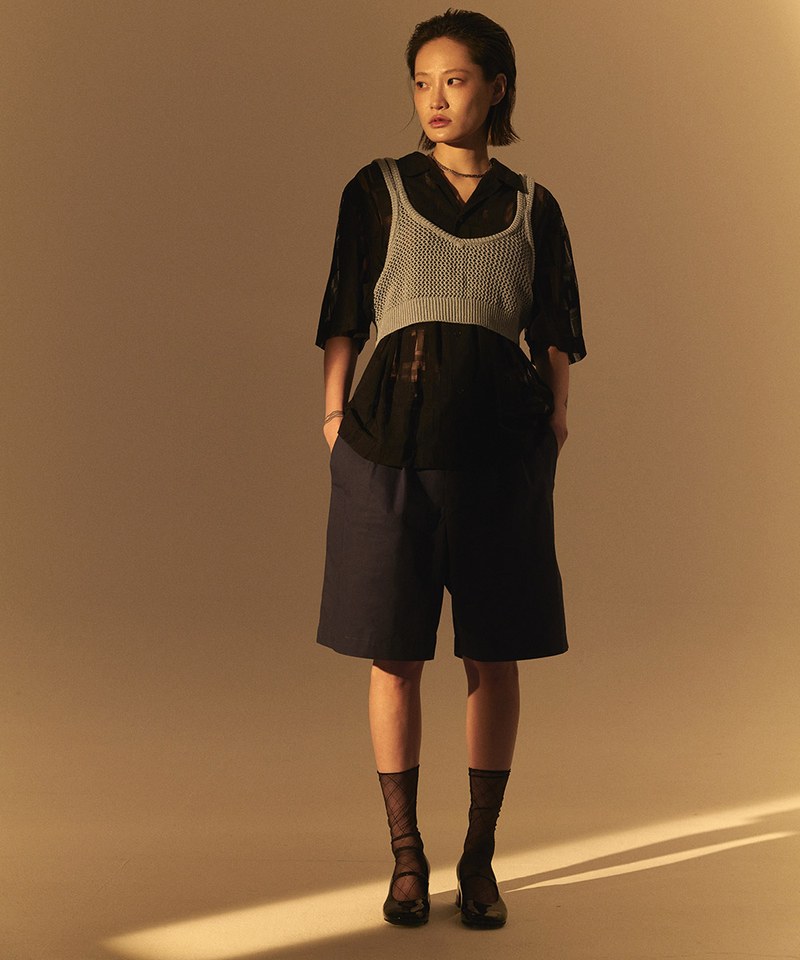 PER0303-231 Linen Open Knit Top