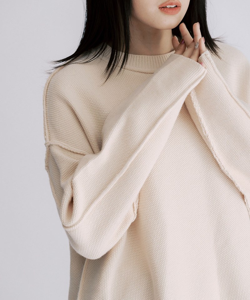 PER0305-232 Inside out Knitted Jumper