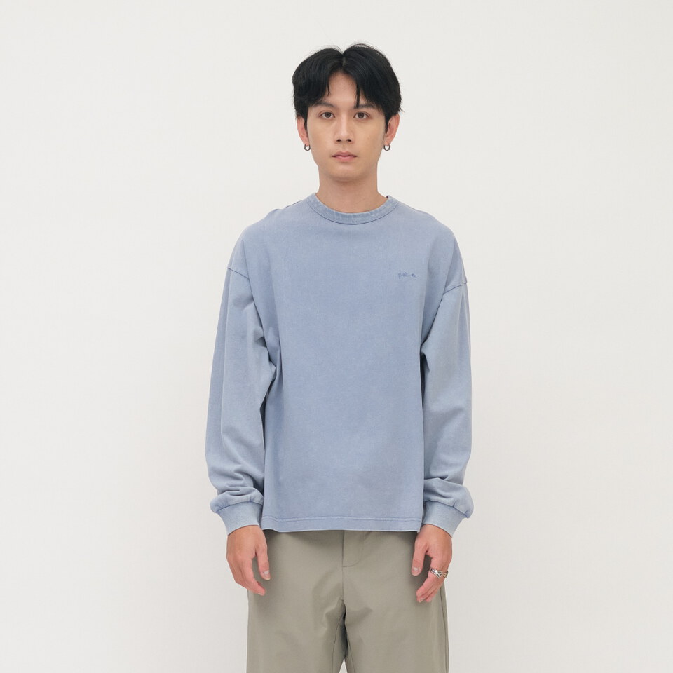 PLN00101 寬版刺繡水洗長TEE