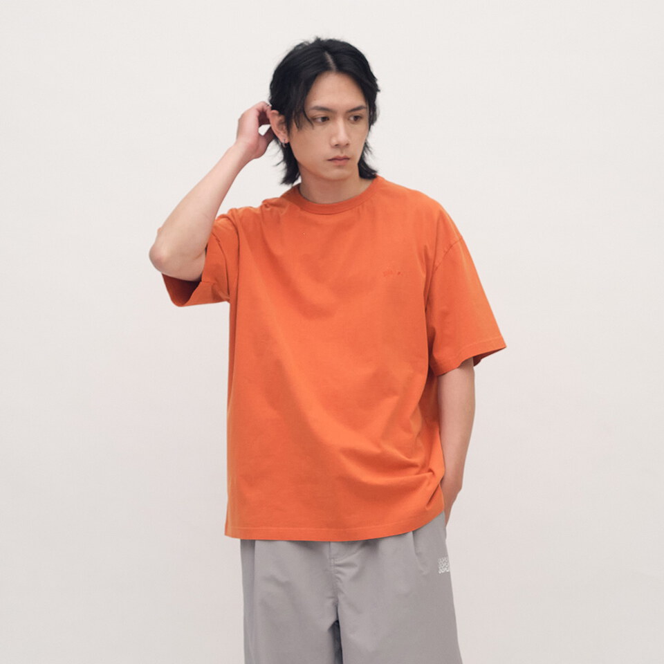 PLN0033-241 寬版刺繡水洗短TEE