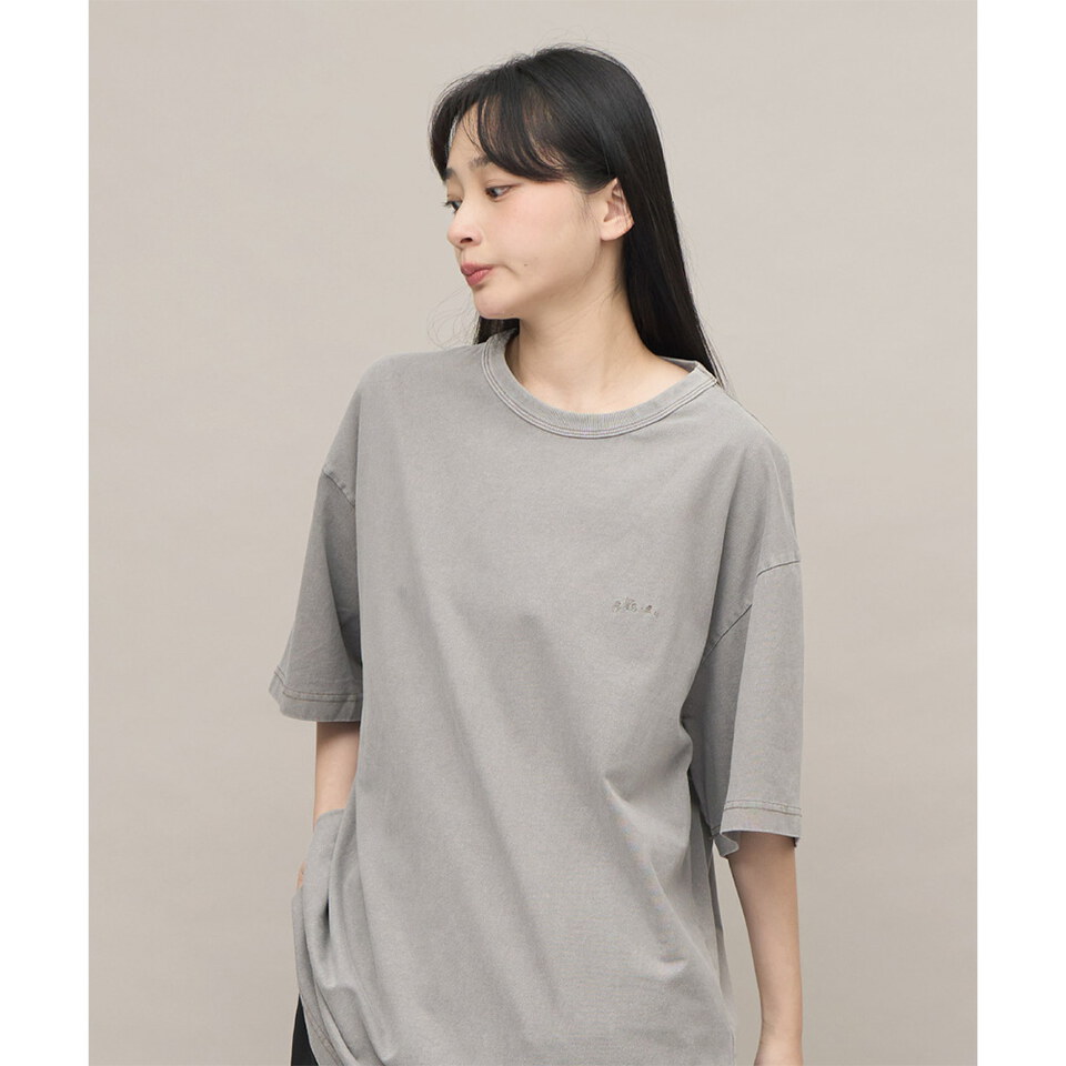 PLN0033-241 寬版刺繡水洗短TEE