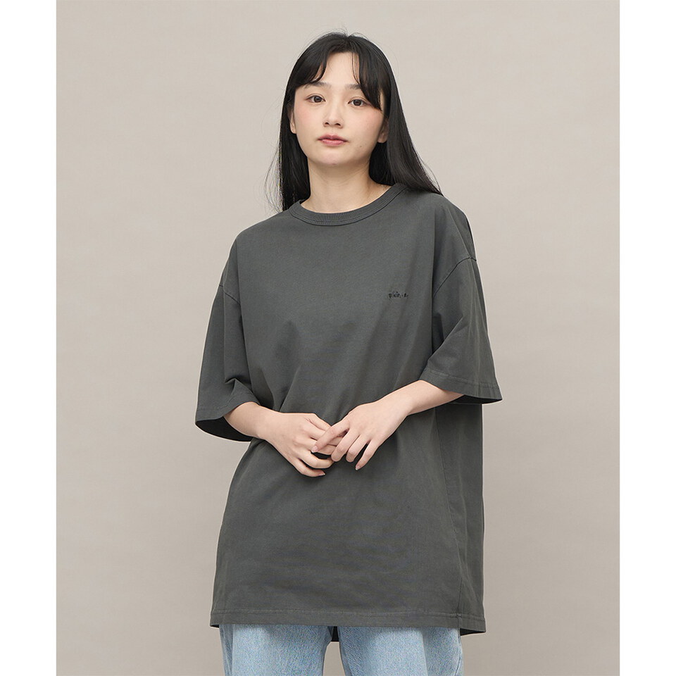 PLN0033-241 寬版刺繡水洗短TEE