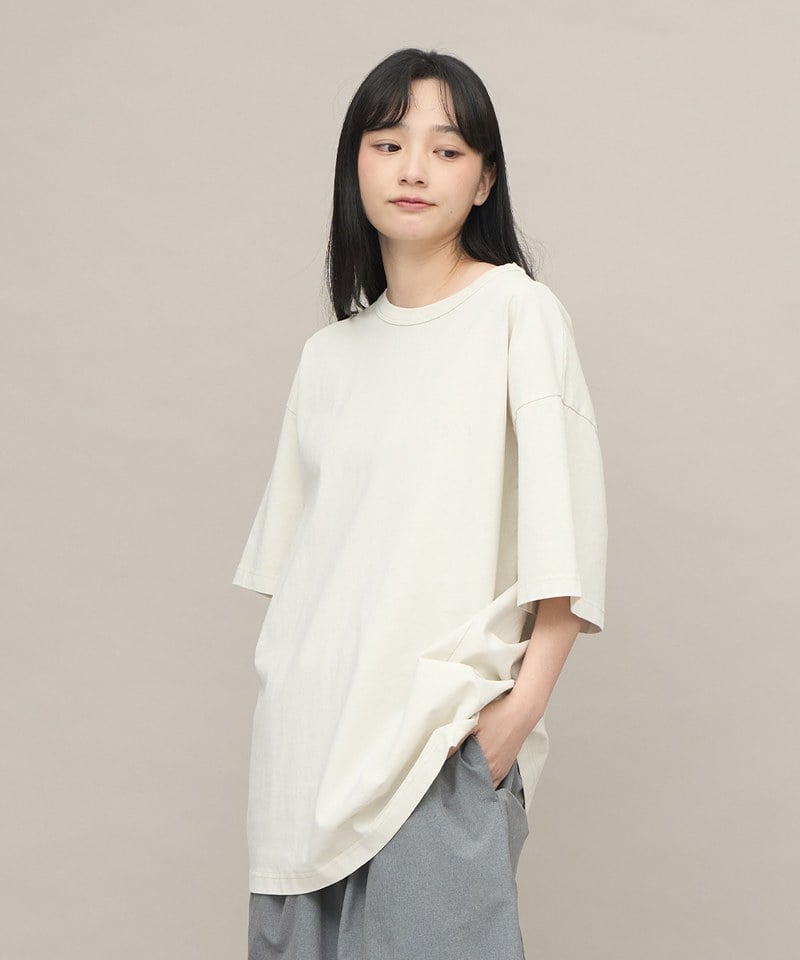 寬版刺繡水洗短TEE