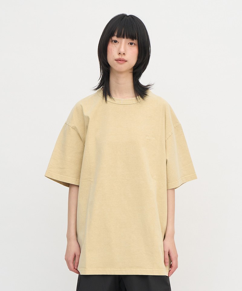 寬版刺繡水洗短TEE
