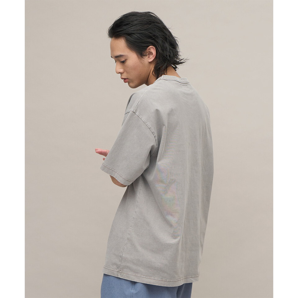 寬版刺繡水洗短TEE