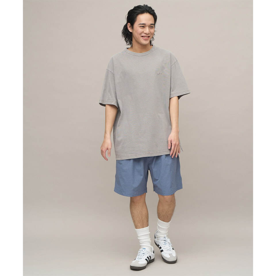 寬版刺繡水洗短TEE