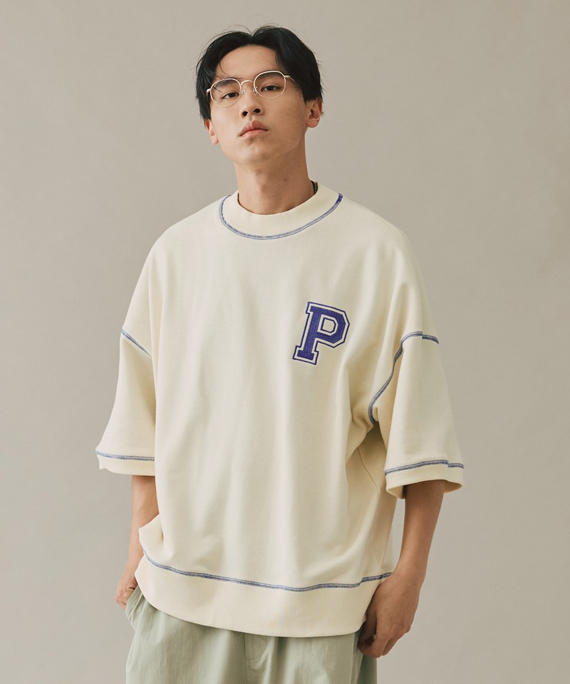 P-LOGO 鬆身短袖大學Tee