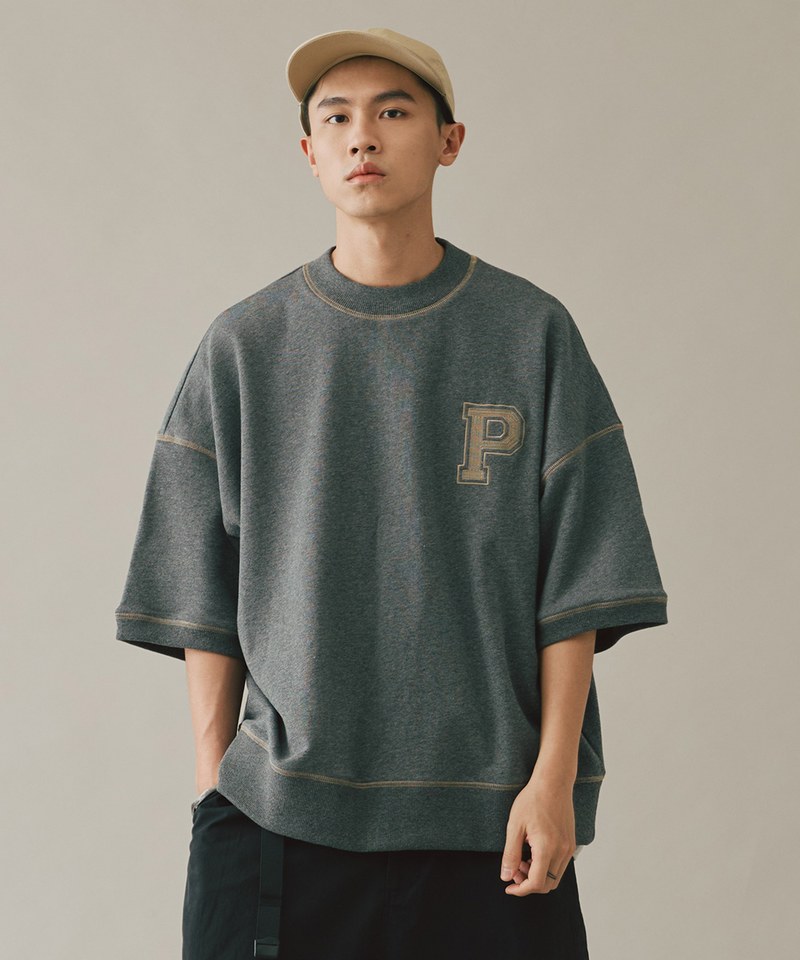 P-LOGO 鬆身短袖大學Tee
