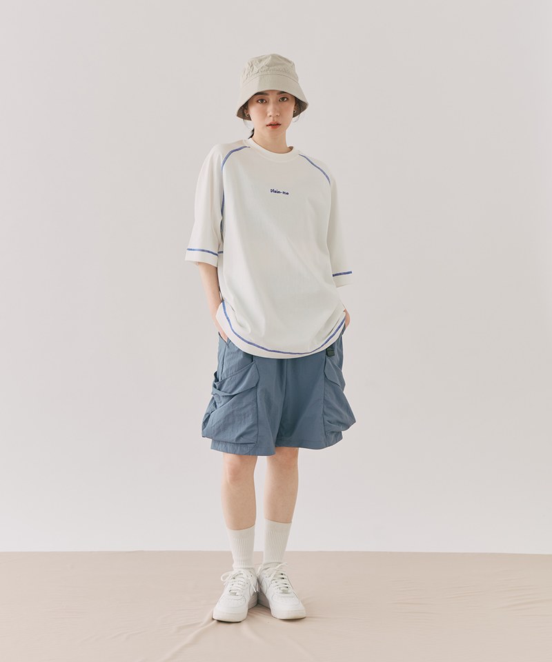 爬線剪裁logo TEE