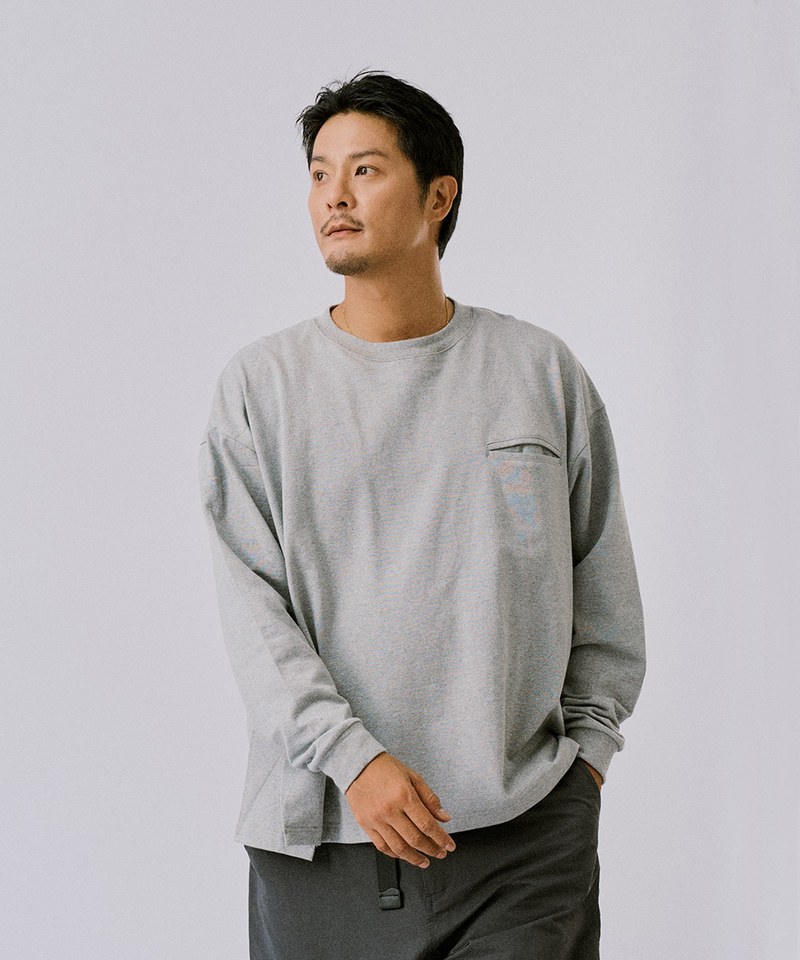 18 Logo重磅口袋長袖TEE