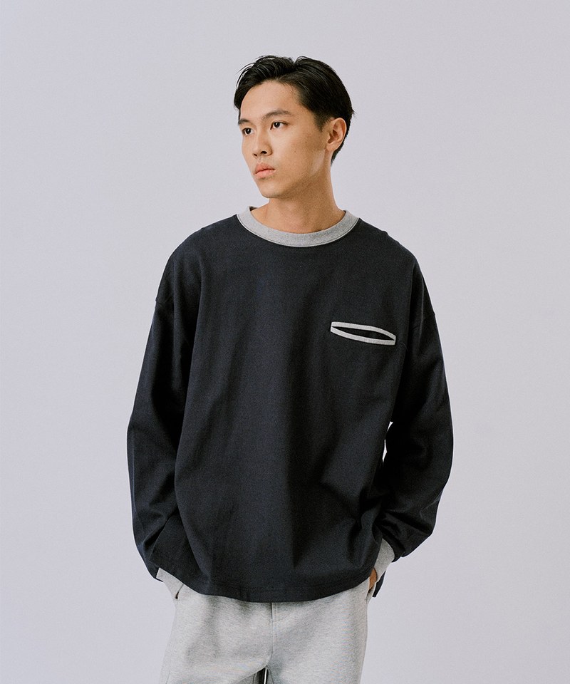 18 Logo重磅口袋長袖TEE