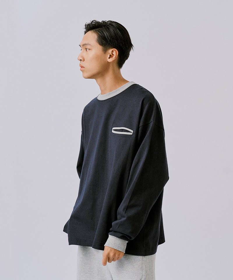 18 Logo重磅口袋長袖TEE