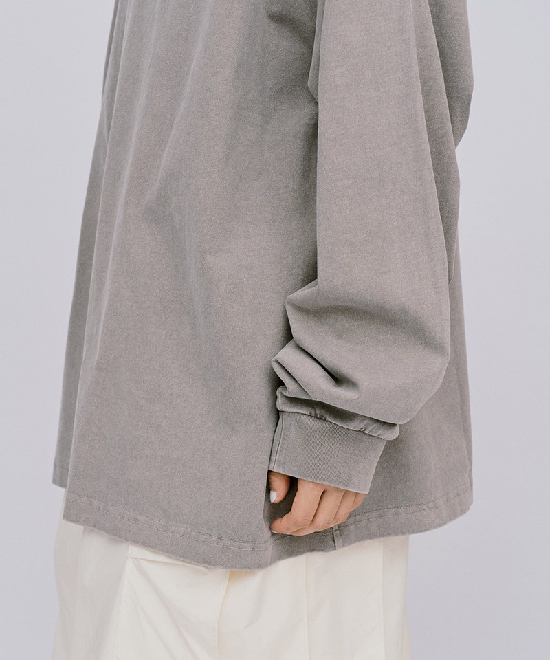 寬版刺繡水洗長袖TEE