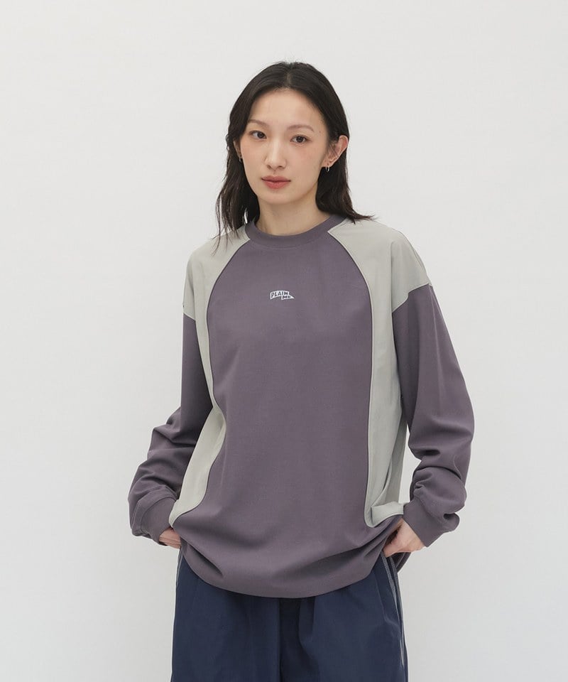 PLN0067-251 鬆身流線拼接長TEE
