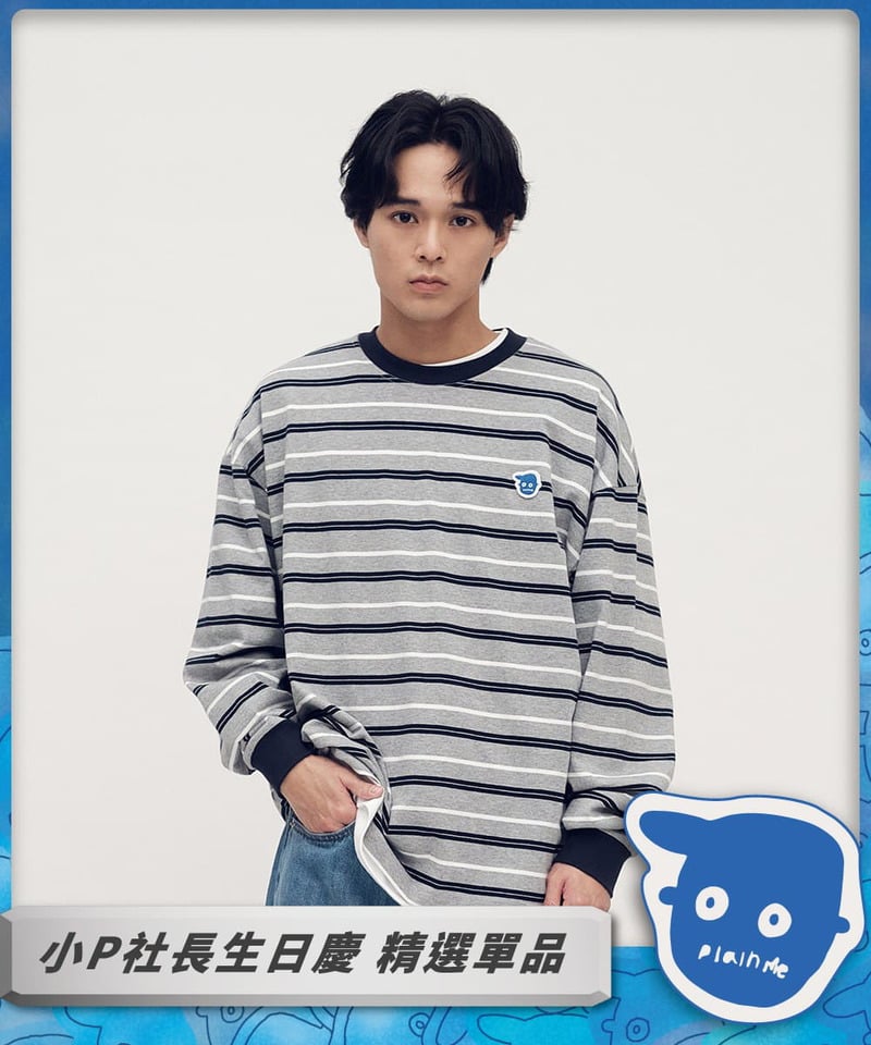 PLN0079-252 小P社長條紋長袖TEE