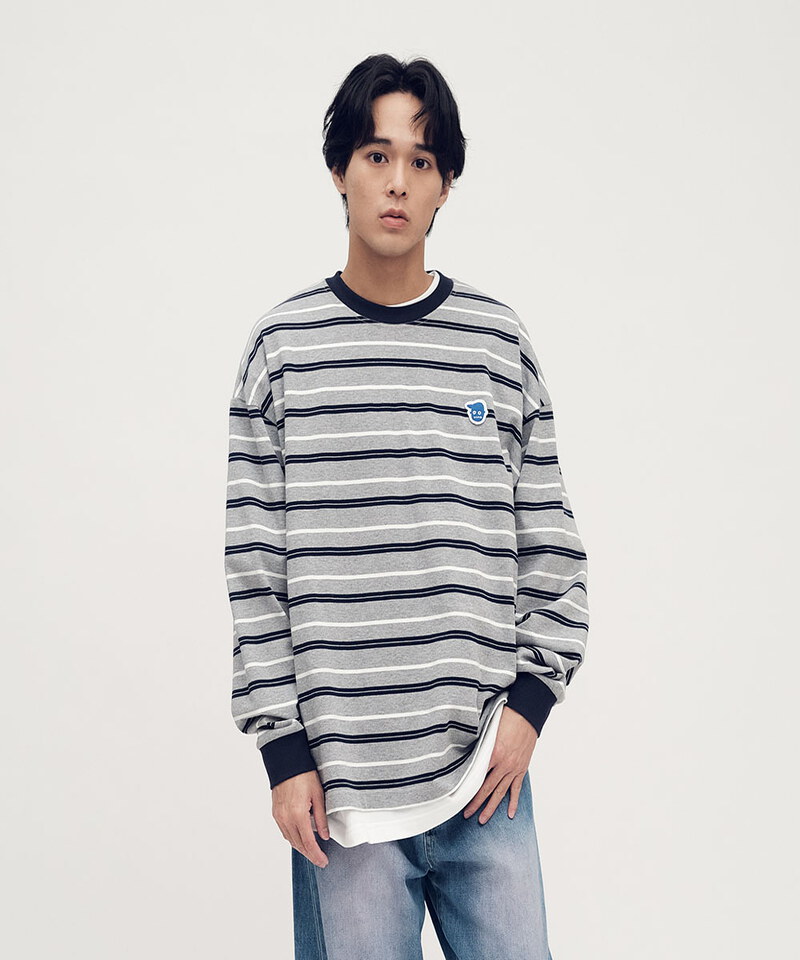 PLN0079-252 小P社長條紋長袖TEE