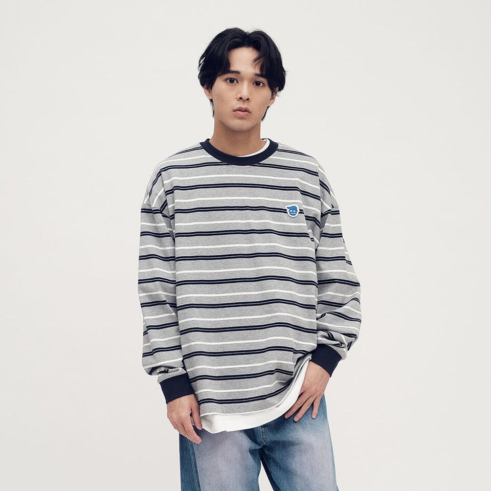 PLN0079-252 小P社長條紋長袖TEE
