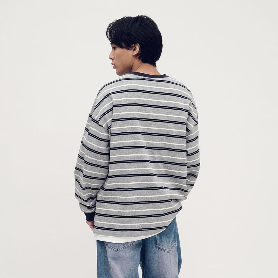 PLN0079-252 小P社長條紋長袖TEE