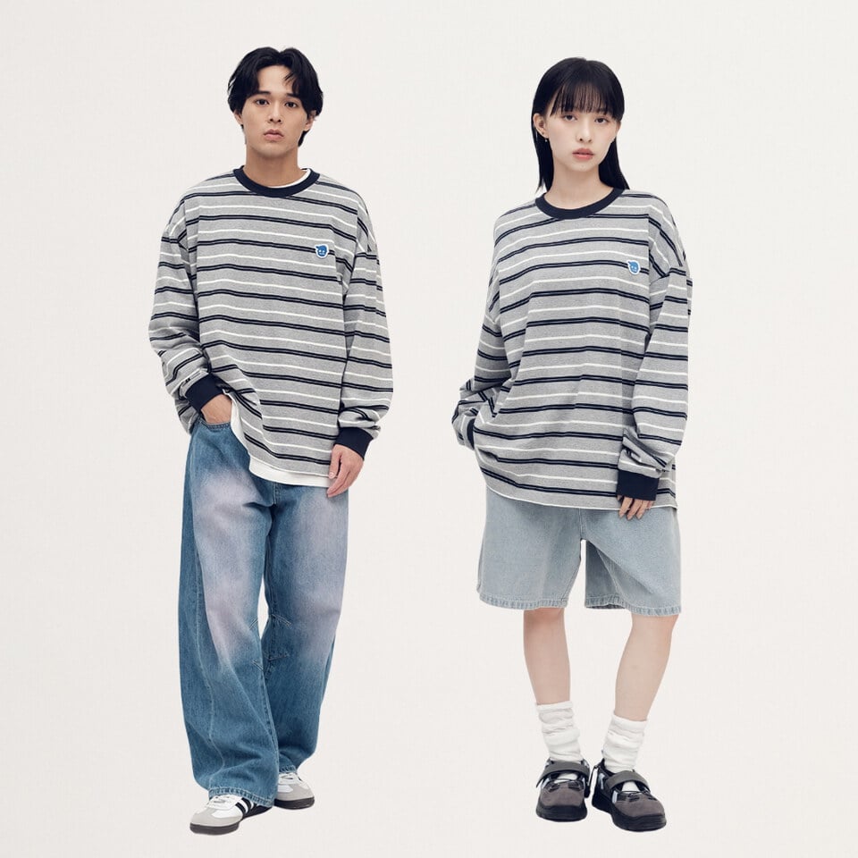 PLN0079-252 小P社長條紋長袖TEE