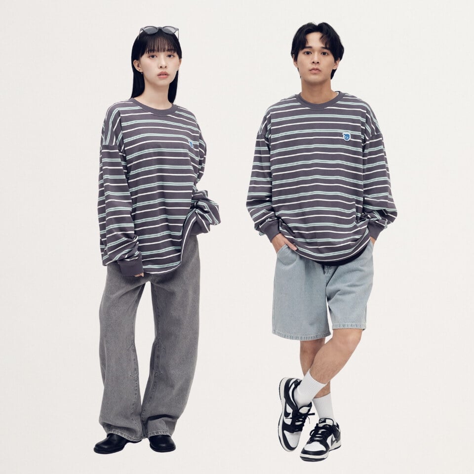 PLN0079-252 小P社長條紋長袖TEE