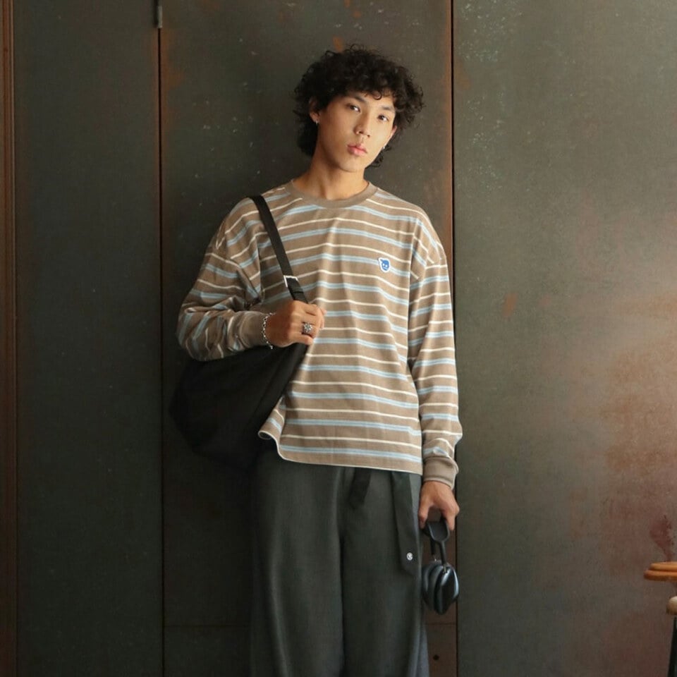 PLN0079-252 小P社長條紋長袖TEE