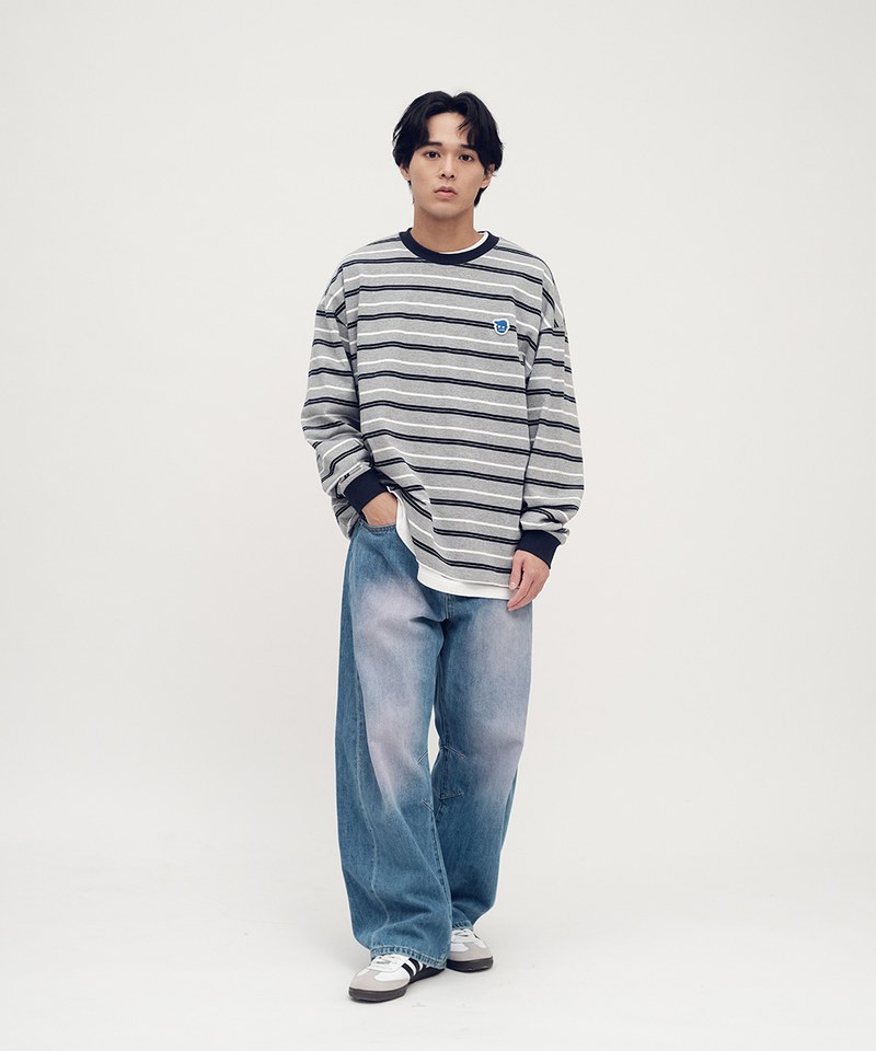PLN0079-252 小P社長條紋長袖TEE