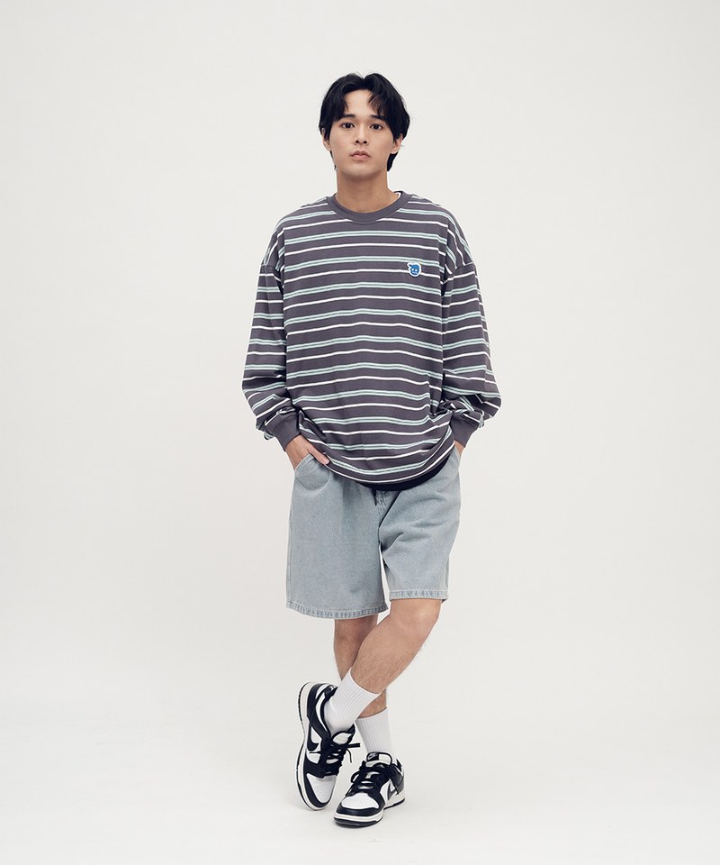PLN0079-252 小P社長條紋長袖TEE