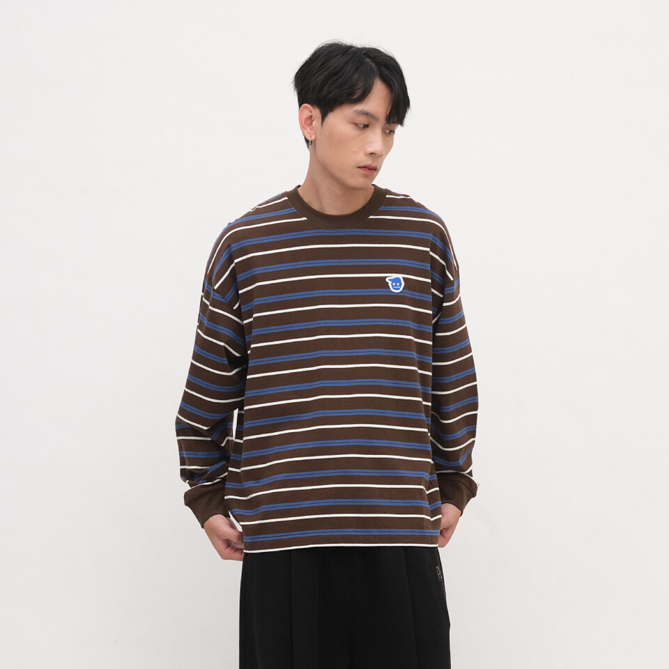 PLN0079-252 小P社長條紋長袖TEE