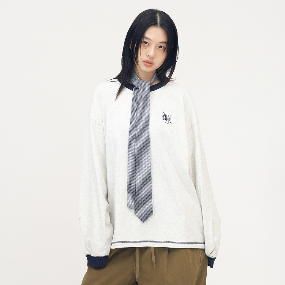 clip by clip 層次羅紋配色長TEE