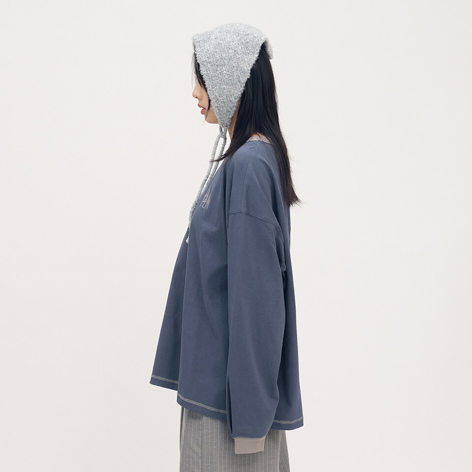 clip by clip 層次羅紋配色長TEE