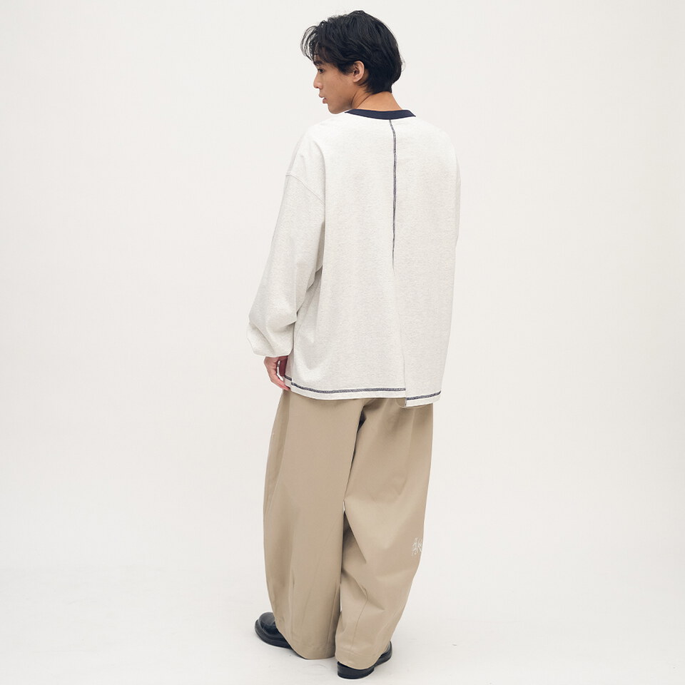 clip by clip 層次羅紋配色長TEE