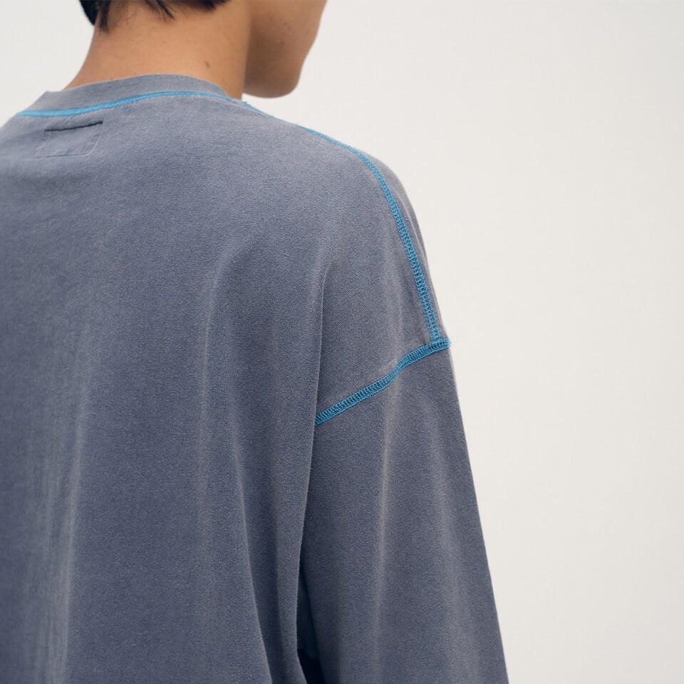 PLN0091-252 隱形口袋爬線水洗長袖TEE