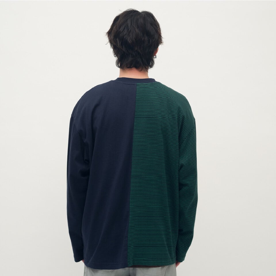 拼接寬版長袖TEE