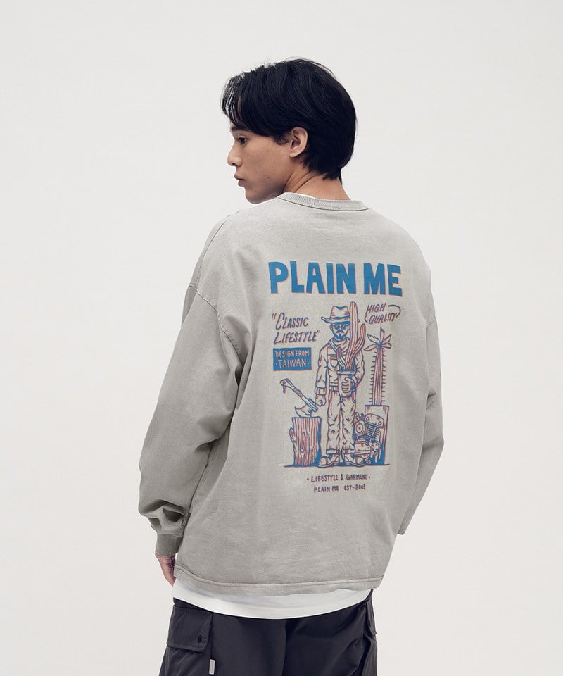 PLN0129-251 HERO經典水洗口袋長袖TEE