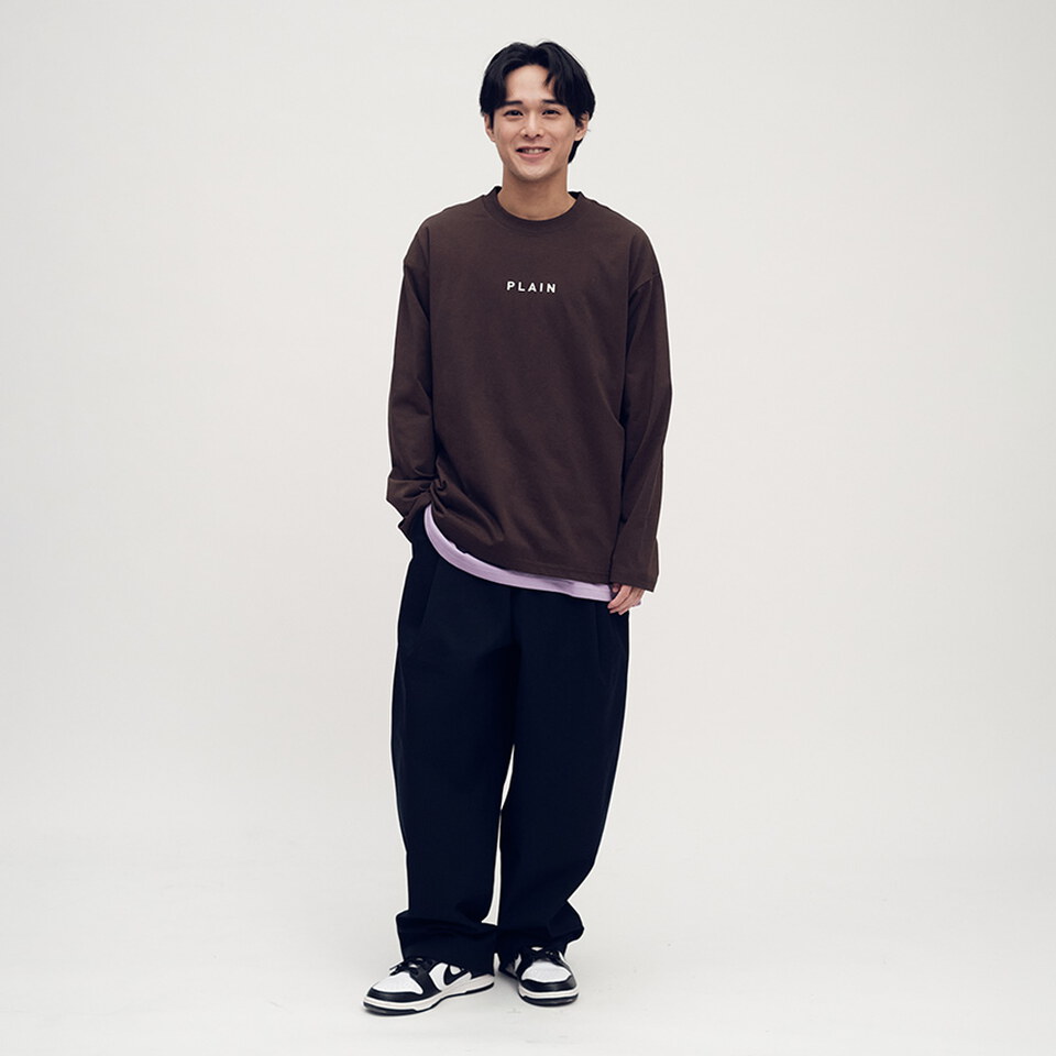 PLN0140 PLAIN 多色logo長TEE