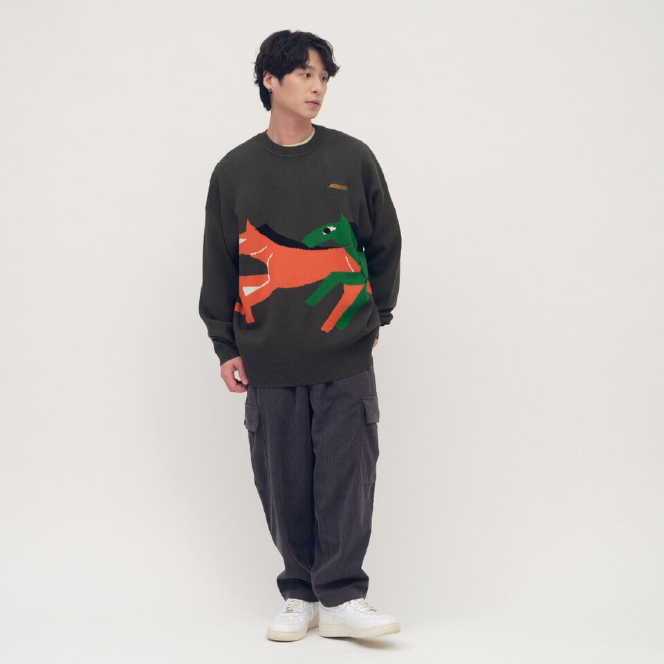 馬到成功針織毛衣