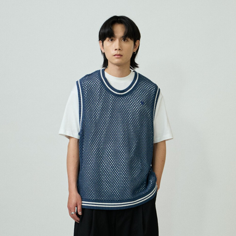 PLN0317-261 clip by clip 蜂巢氣泡針織背心