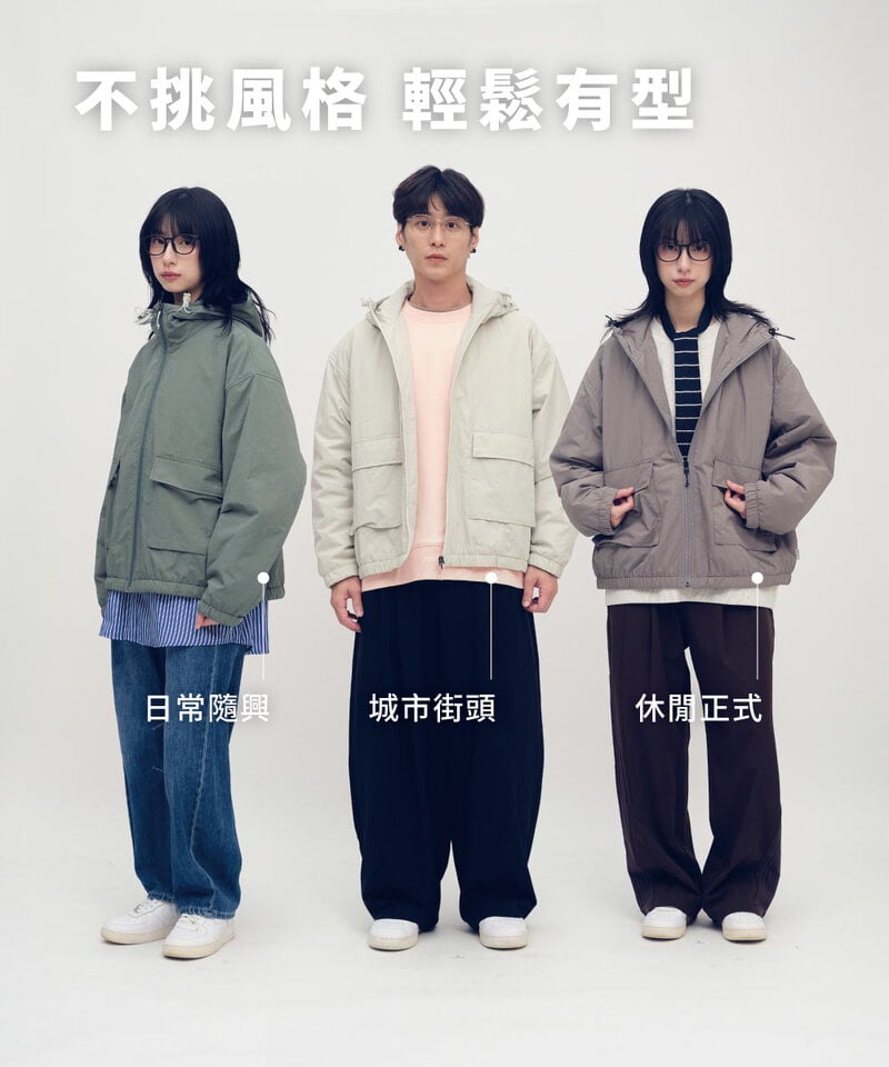 YOBI抗撕裂鋪棉連帽外套