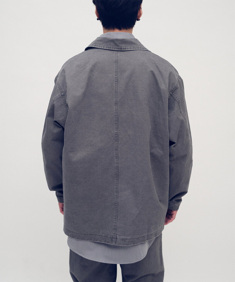 Timelly 弧線剪裁水洗夾克外套