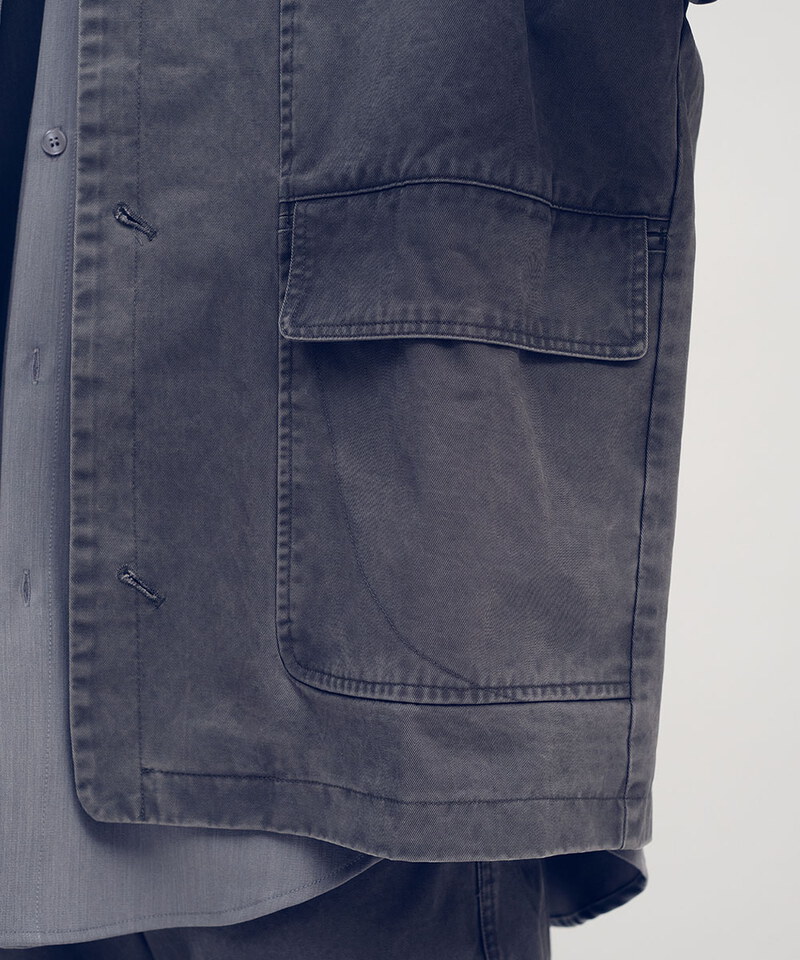 Timelly 弧線剪裁水洗夾克外套