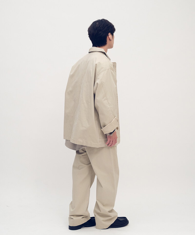 Timelly 弧線剪裁水洗夾克外套