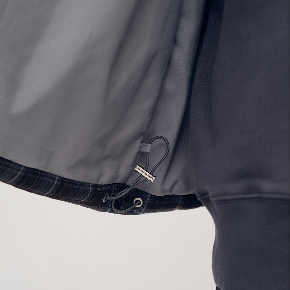 格紋短版鋪棉外套